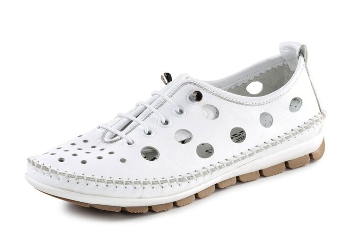 ELENA EDEN, zomerse damespantoffels, breedte G, met uitneembaar voetbed WEISS