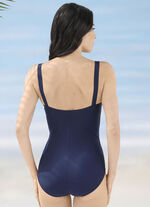 Schwab badpak met geplaatst printdesign en half korset 