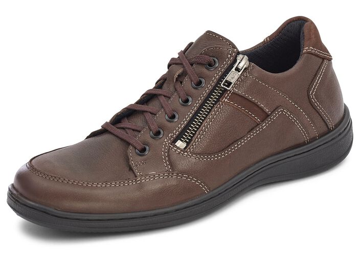 GINO GALANTE, sportieve heren veterschoenen, met uitneembaar voetbed KASTANJEBOLEET