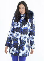 Jas met decoratief rozendessin 