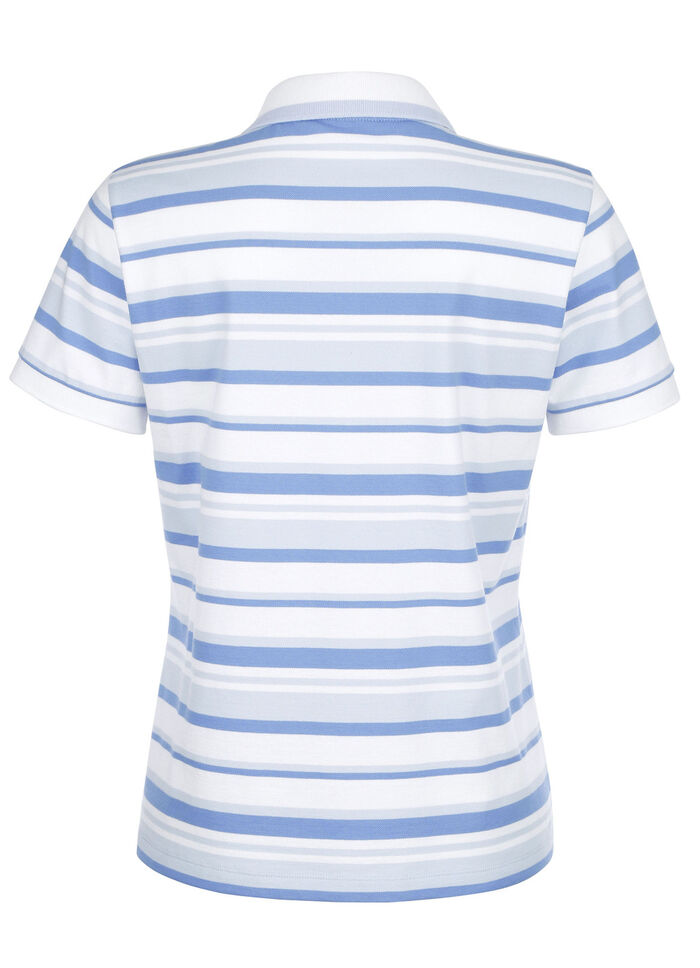 Poloshirt met contrasterende geribbelde manchetten 