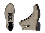 Rieker, trendy dames enkellaarsjes, winterschoenen, met rits BEIGE-ZWART
