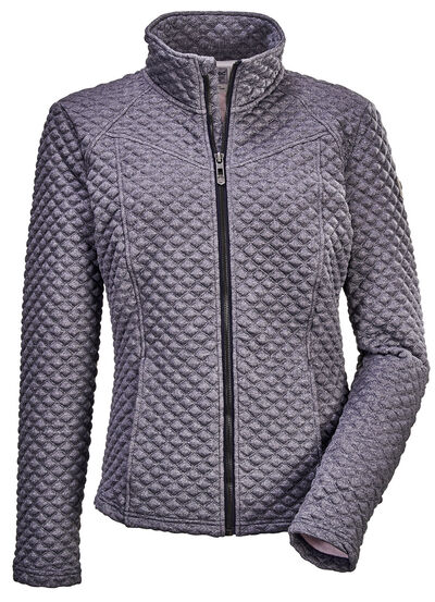 Modieus damesstretchjack met jacquard doorgestikt patroon 