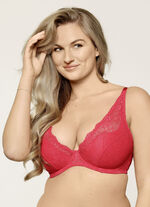 LingaDore beugelbeha met delicate elastische kant ROOD