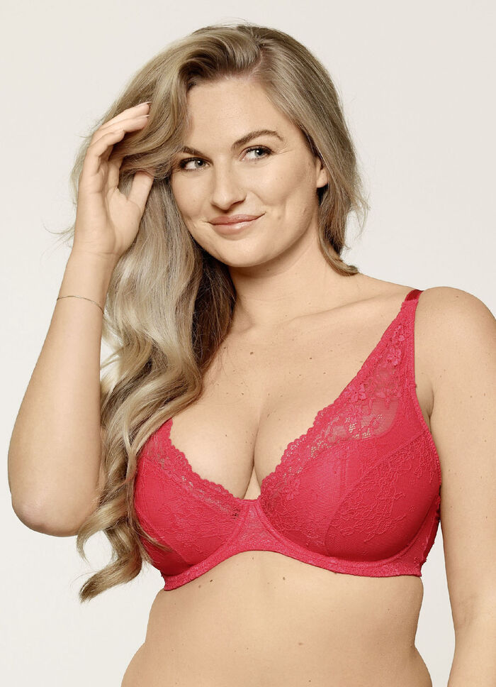 LingaDore beugelbeha met delicate elastische kant ROOD