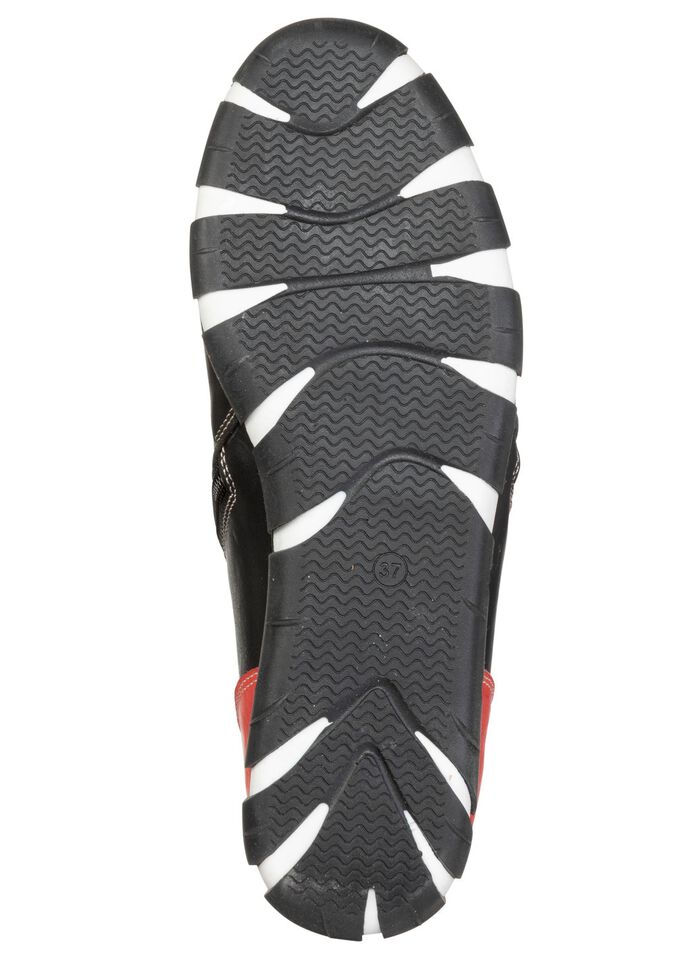 Gemini, trendy dameslaarzen, breedte G, met uitneembaar voetbed ZWART-ROOD