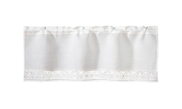 Kort gordijn met fijn vlinderborduursel 