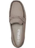 ELENA EDEN, comfortabele damespantoffels, breedte H, met uitneembaar voetbed TAUPE