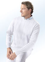 Chique trui met ronde hals in 3 kleuren WIT