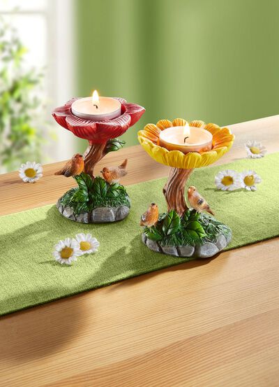 Theelichthouders, set van 2 