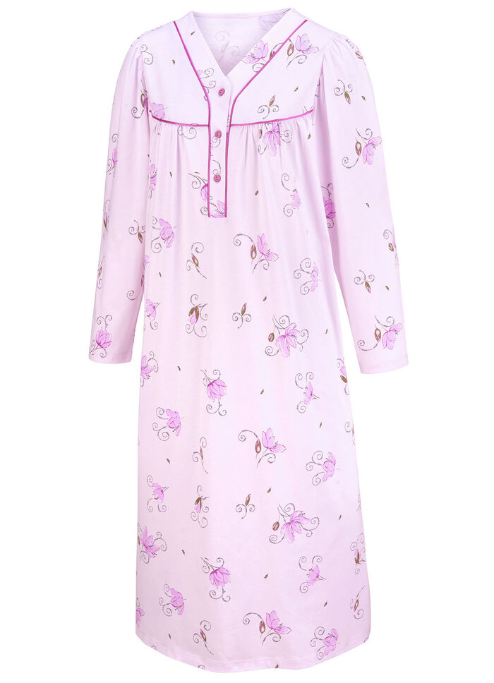 Twee-pack nachtjaponnen, lange mouwen met knoopsluiting 