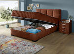 Boxspringbed met omkeerbaar matras en bedbox COGNAC