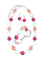 Sieradenset, 3-delig, met kristalstenen 