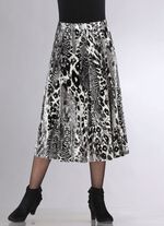 Paneelrok met briljant gekleurde inkjetprint ZWART-ZILVER-GRIJS-MULTICOLOR