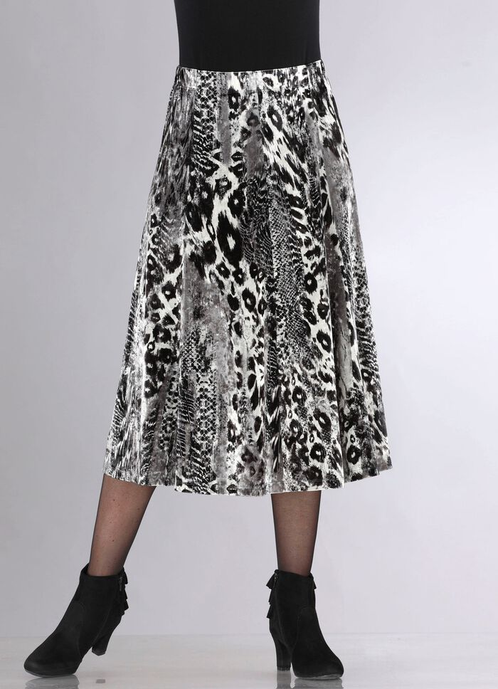 Paneelrok met briljant gekleurde inkjetprint ZWART-ZILVER-GRIJS-MULTICOLOR