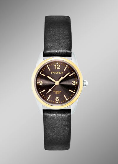 Para kwartshorloge voor partners met leren band 