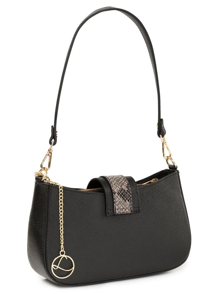 Laurina, tas, dames, met afneembare, verstelbare schouderband ZWART-GRIJS