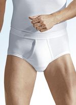 Hermko vijf-pack slip van fijne rib met opening, wit 