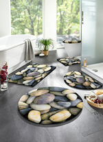 Onderhoudsvriendelijke badkamerset met kiezelmotief GRIJS