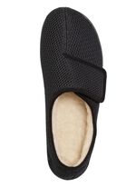 Slippers gemaakt van gewatteerd textielmateriaal ZWART