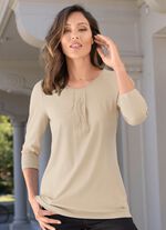 Shirt met plooien BEIGE