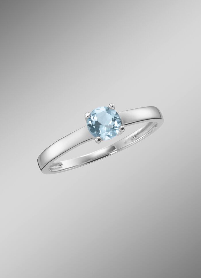 Tijdloze elegantie: Damesring met ring. blauwe topaas 