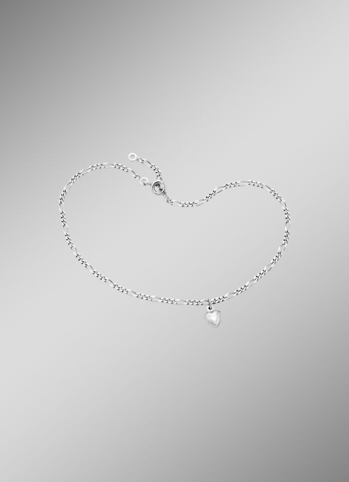 Delicaat Figaro enkelbandje met hartje hanger 