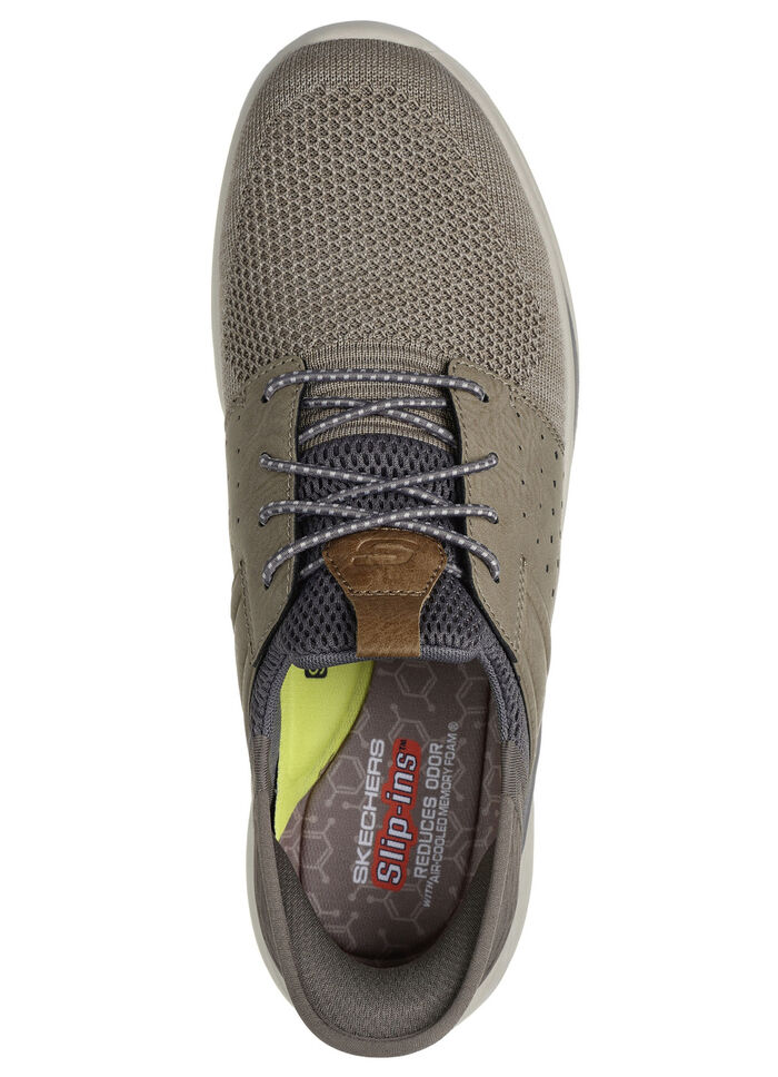 SKECHERS pantoffels met voorgevormde instaphielplaat TAUPE-GRIJS