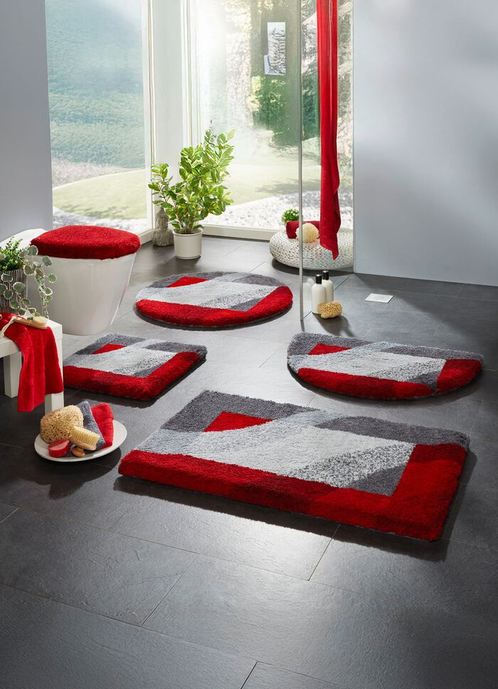 Superzachte badkamerset van Grund GRIJS-ROOD