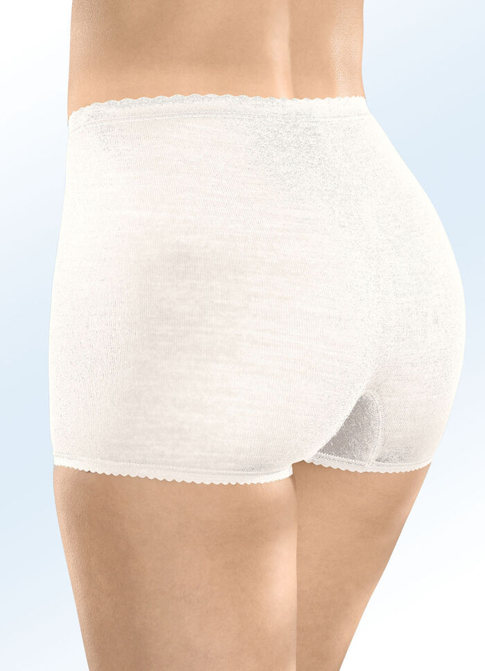 Con-ta-tweepack slips met elastische boorden WOLWIT