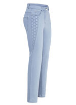 Jeans met mooie borduursels LICHTBLAUW