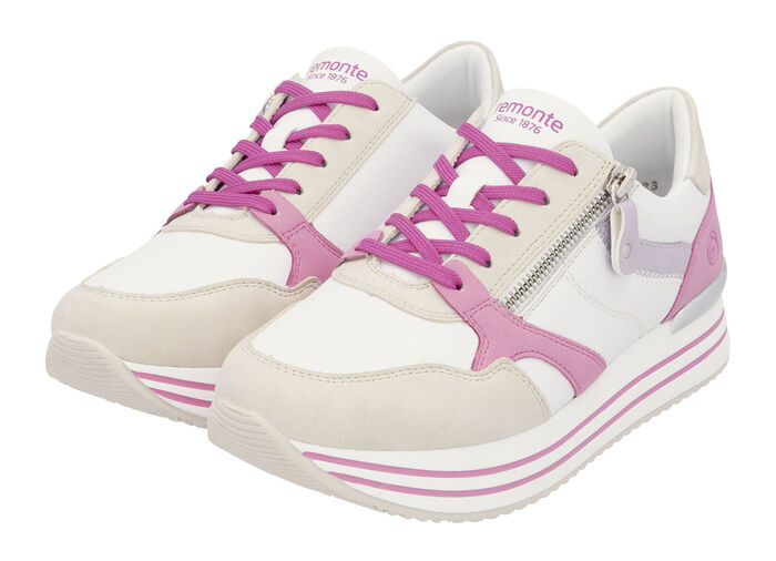 Remonte veterschoenen gemaakt van nappaleer CRÈME-KLEURIG