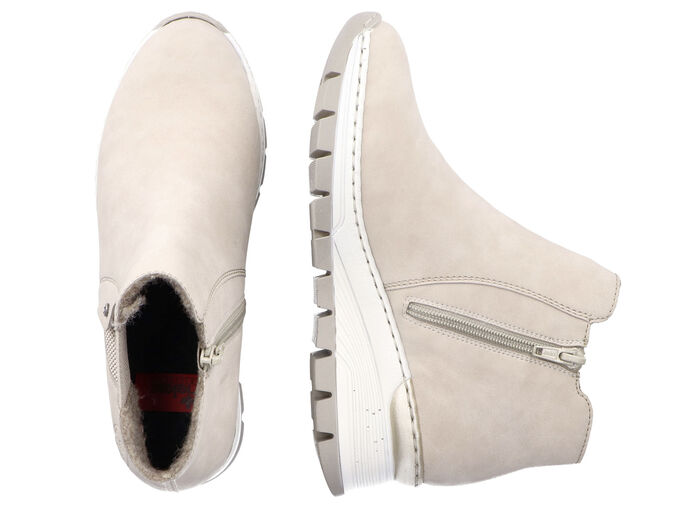 Rieker enkellaarzen gemaakt van zacht nubuck materiaal BEIGE
