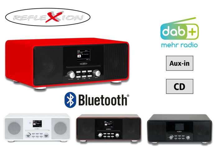 Reflexion HRA19DAB stereo-installatie met DAB+-radio ROOD