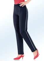 Broek met trendy contrasterende sierbies 