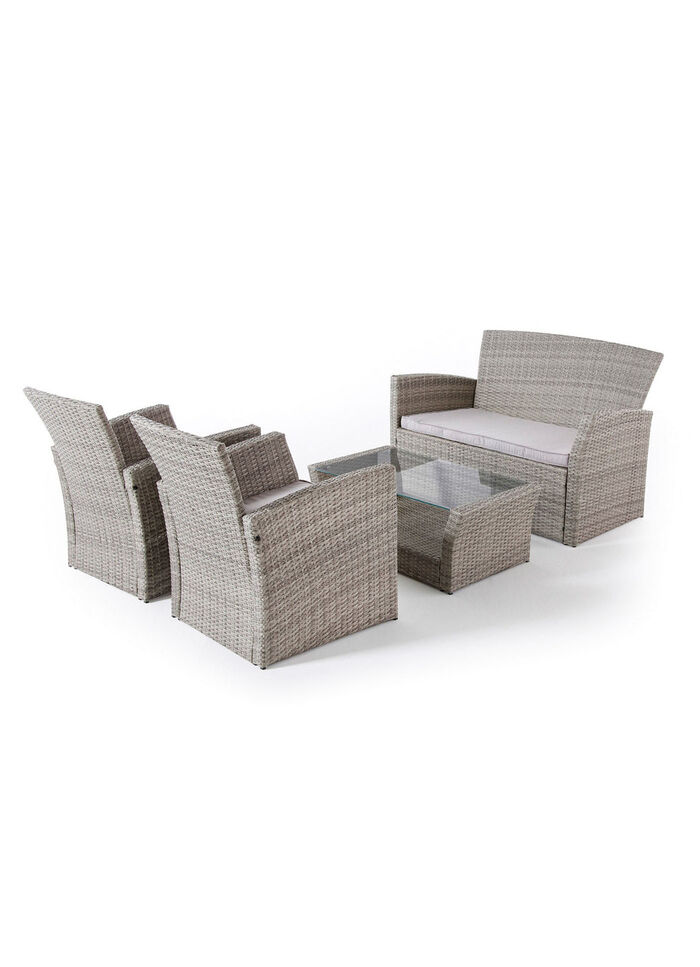 Tuinlounge, 4-delig met kussens 
