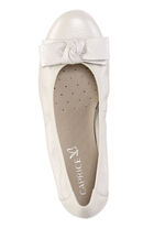 Caprice ballerina met decoratieve strik PARELWIT