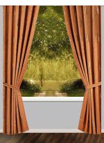 Overgordijnenset met universele railband BRUIN