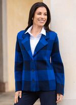 Gebreid blazer met grafisch jacquardpatroon 