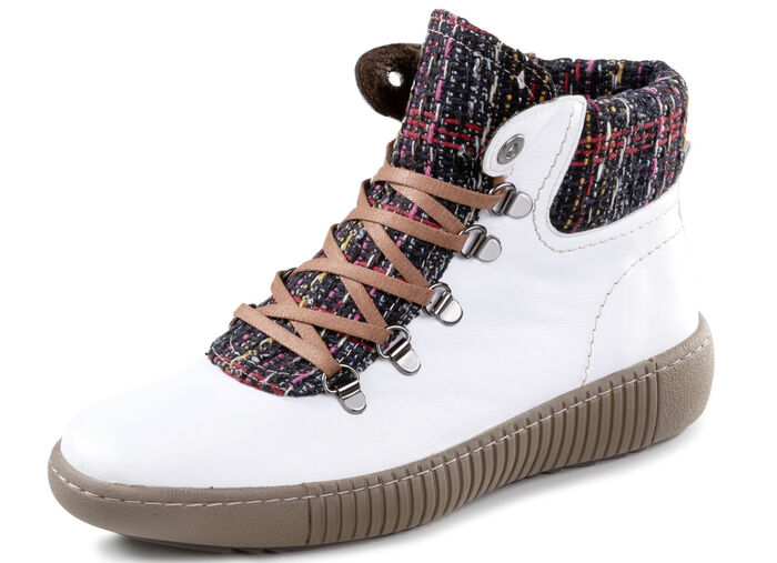 Gemini veterlaarsje van kleurrijk textielmateriaal WIT