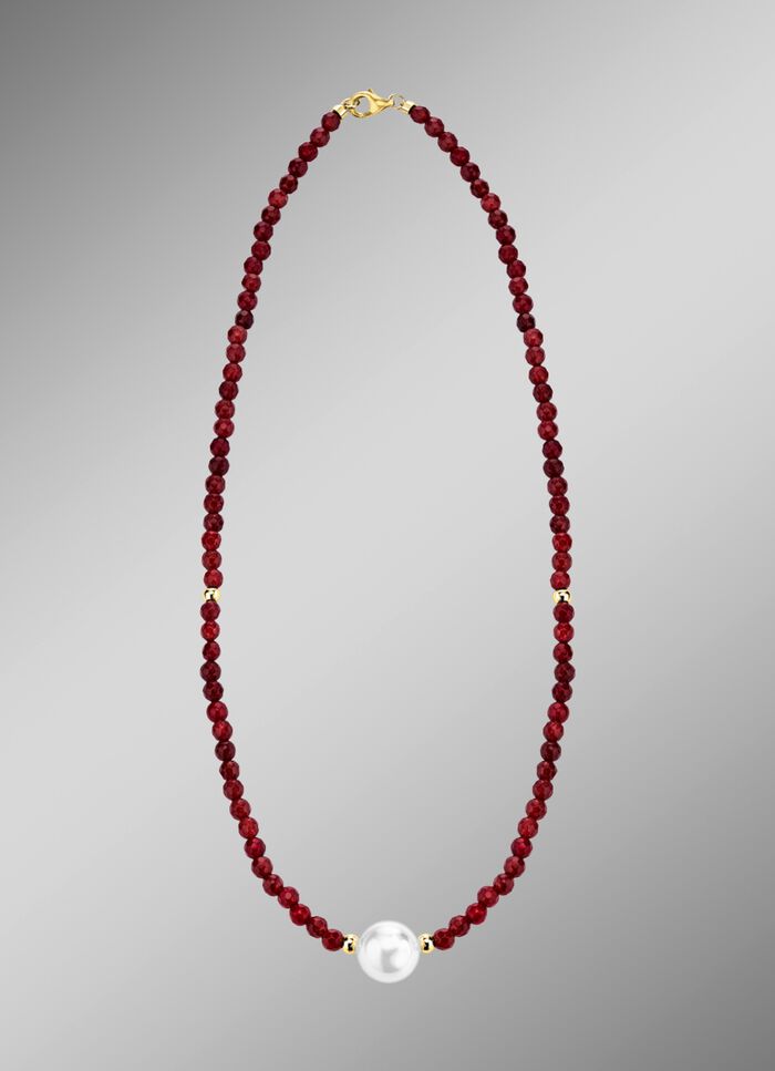 Ketting met parelglans en edelsteenglans 