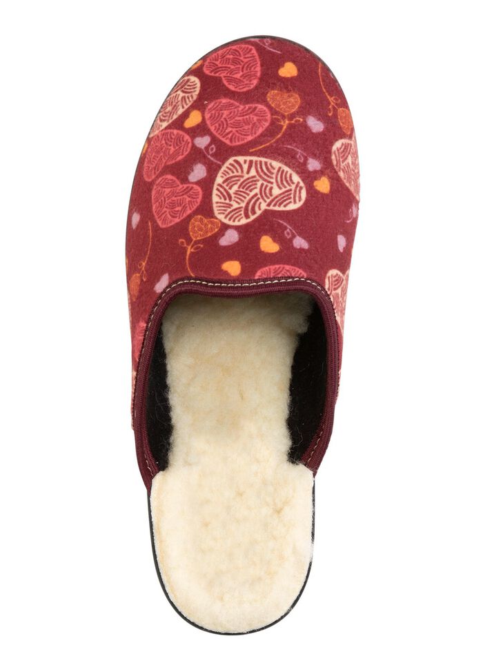 Set van twee gevoerde damespantoffels, breedte H, met textielprint 