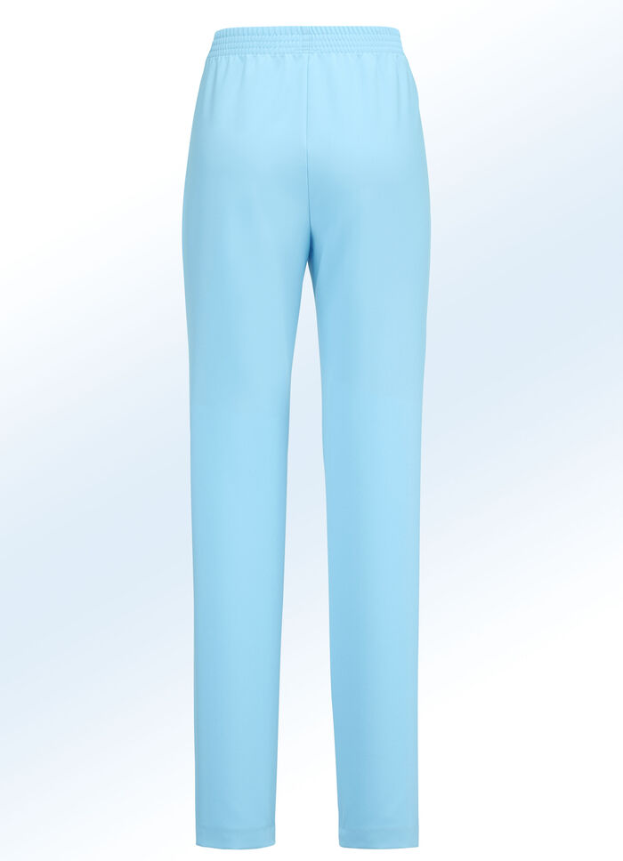Broek met trendy beensplitten TURQUOISE