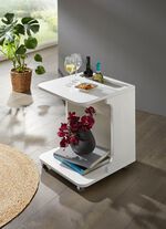 Serveerwagen van massief beukenhout WIT