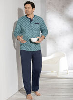 Pyjama met knoopsluiting en borstzakje / duurzame katoenteelt 