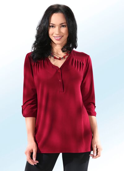 Shirt met V-hals, in 2 kleuren 