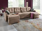 Comfortabele leefruimte met bedfunctie en 3 bedstedes TAUPE