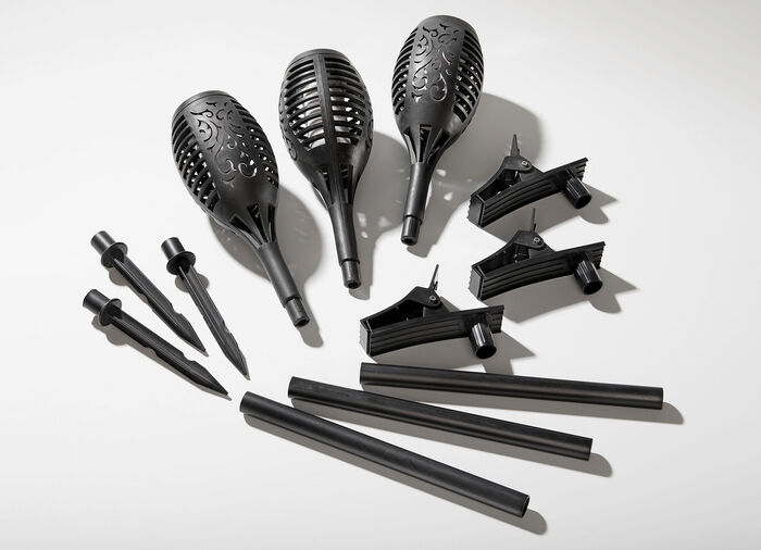 Zaklamp op zonne-energie, set van 3, om vast te klemmen of in te steken 