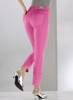 Elegante jeans met effectieve strasssteentjes ROZE