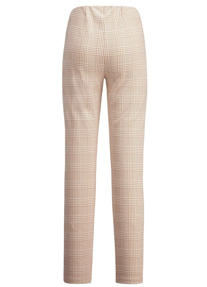 Broek met glencheck-design CAMEL-ECRU